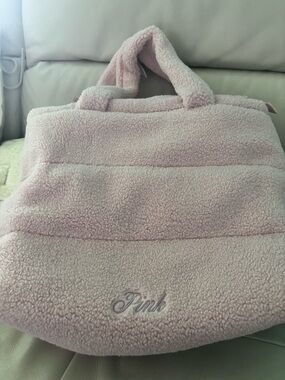 NWT PINK Victoria's Secret Pastel Pink Sherpa Tote